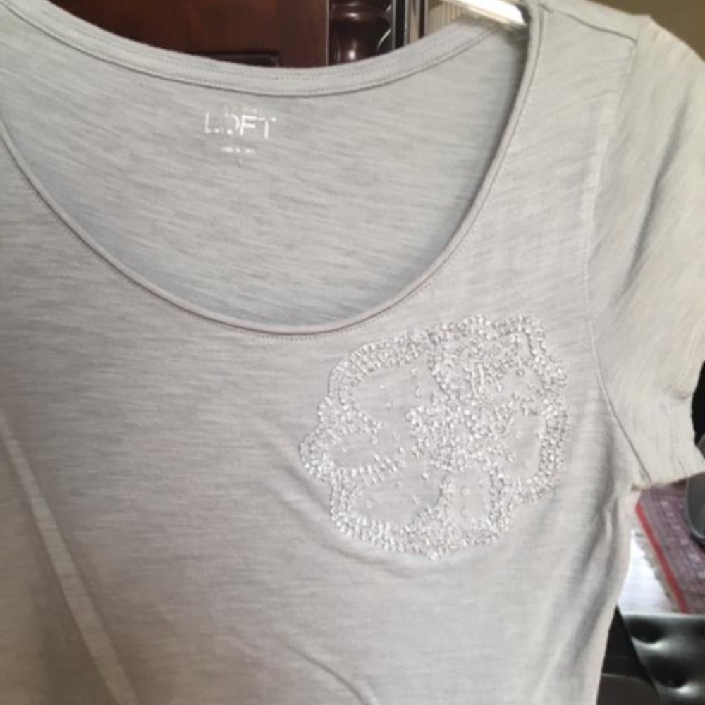 Ann Taylor LOFT Beaded Shirt